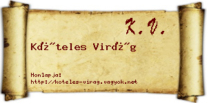 Köteles Virág névjegykártya